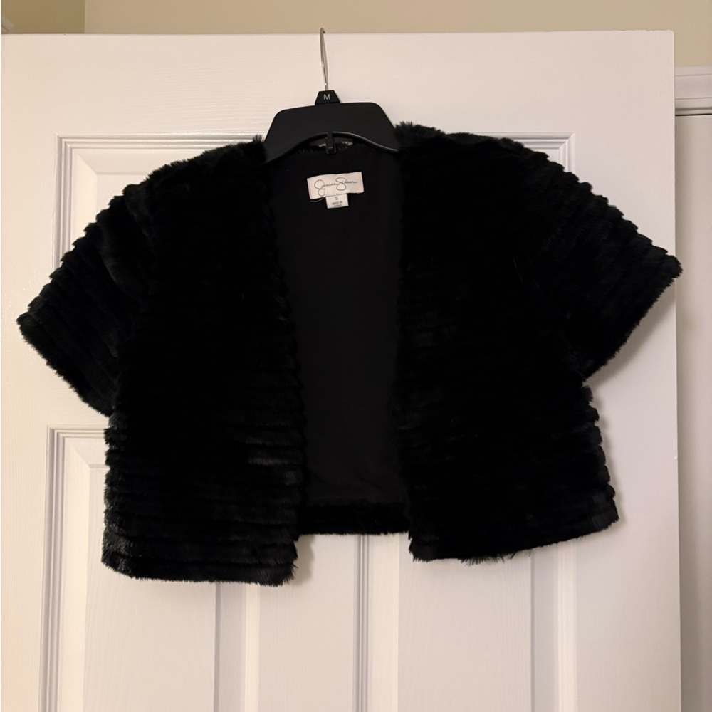 Jessica Simpson Black Faux Fur Jacket